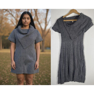 Ruby Moon Sweater Dress Large Y2K Lambs Wool Angora Drapey Asymmetrical Preppy